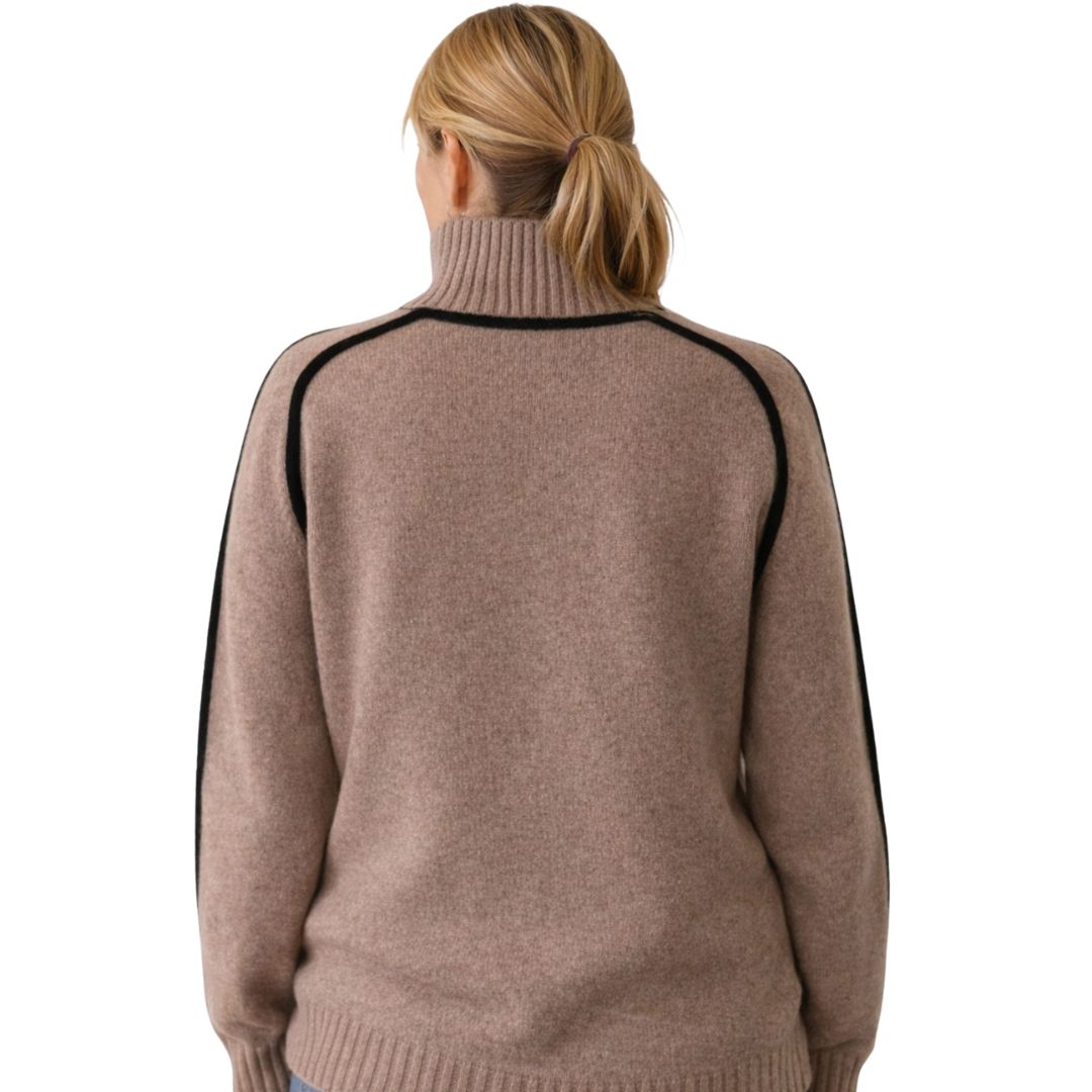 Sophie | Pull à Col Roulé avec Finitions Contrastées