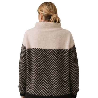 Elena | Pull à Col Montant à Motif Chevron