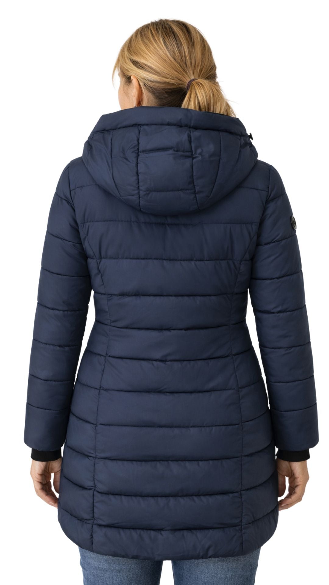 Sophie | Lange Steppjacke mit Kapuze für Damen
