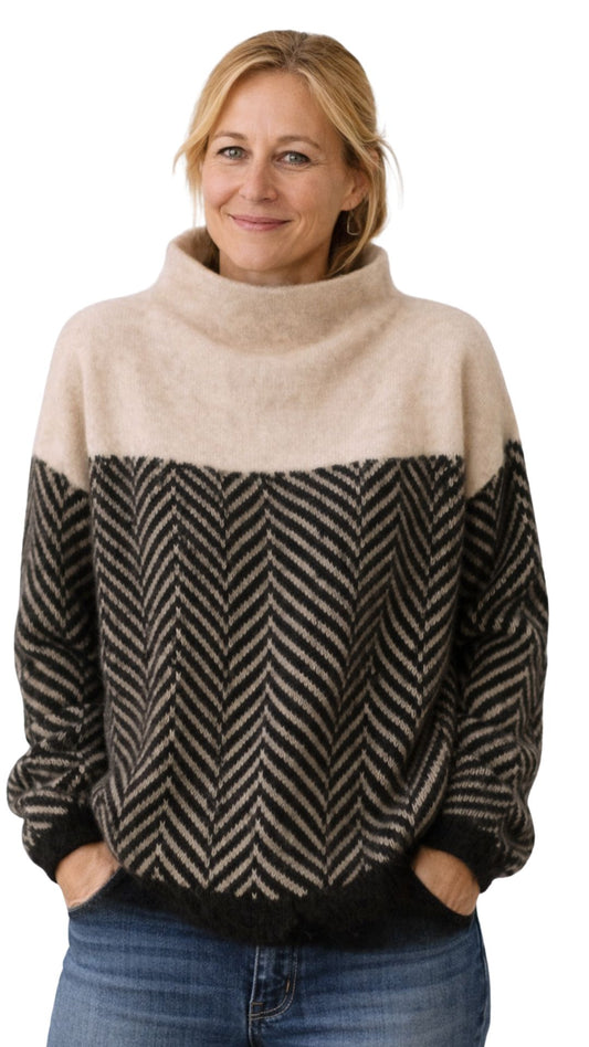 Helena | Strickpullover mit Stehkragen für Damen